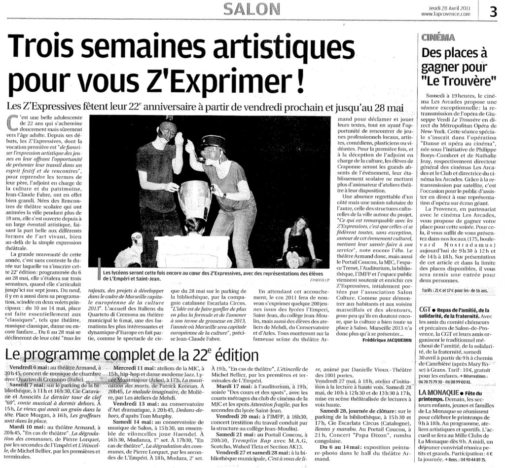 LA PROVENCE DU 18042011