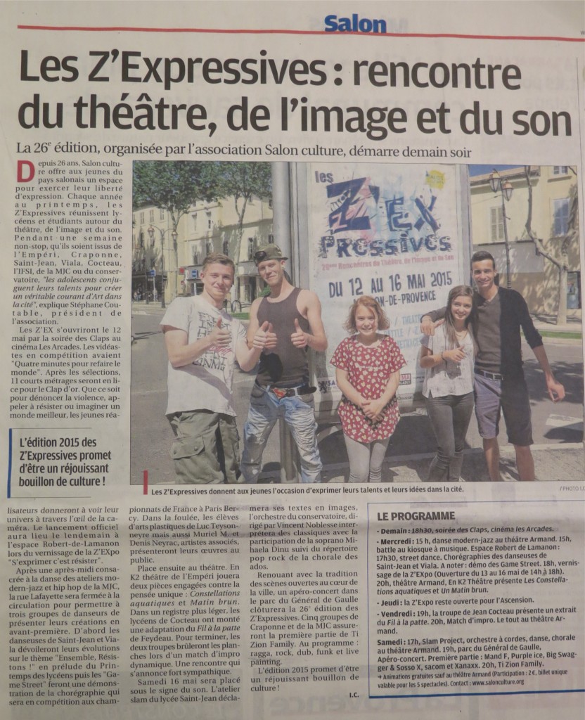 art annonce Z'EX 2015